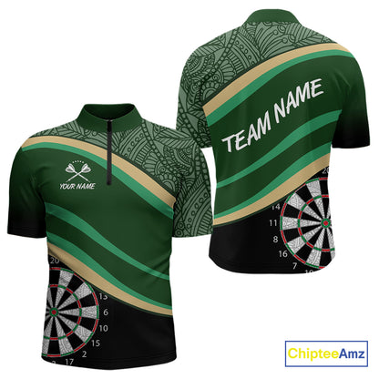 Leafy Whirl Dart Boards Darts Funny Shirt For Men - Custom Team & Player Name NYN0371