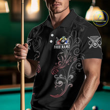 Load image into Gallery viewer, Grey Grunge Skull Billiard Shirts For Men Custom Pool 8 Ball Billiard League Jerseys NYN2291