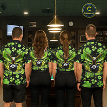 Load image into Gallery viewer, Eagle Shamrock Green St Patrick's Day Men Billiard Shirts Personalized Pool 8 Balls Billiard Attire NYN2740