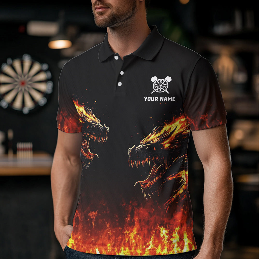 Custom Fire Flame Wolfs Dartboard Dart Jerseys For Men Dart Team Jerseys Personalized NYN0040
