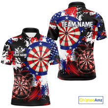 Load image into Gallery viewer, Personalized Patriotic Grunge Darts Polo &amp; 1/4-Zip Shirt For Men Thunder Dart Team Jerseys NYN2954