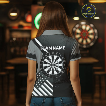 Skeleton Running Black Pattern Dartboards Dart Shirts For Women, Dart Jerseys NYN0055