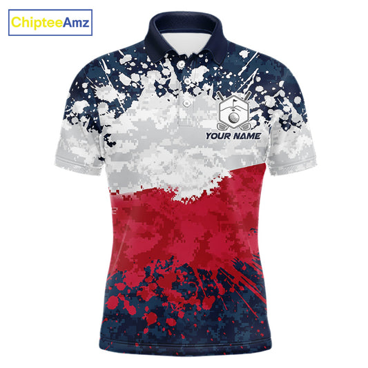 American flag splatter mens golf polo patriotic golf top