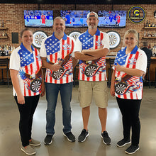 Load image into Gallery viewer, Personalized Eagle US Flag Patriotic Men Darts Polo Shirt Custom Freedom-Day Dart Team Jersey NYN2620
