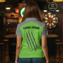 Load image into Gallery viewer, Grey Scratches &amp; White Thunders Women's Darts Shirt - Custom Name For Dart Players NYN0419