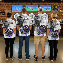 Load image into Gallery viewer, Personalized Dripping Black And Purple Spider Dart Polo Shirts For Women, Custom Dart Jerseys NYN2117