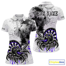 Load image into Gallery viewer, Personalized Dripping Black And Purple Spider Dart Polo Shirts For Women, Custom Dart Jerseys NYN2117