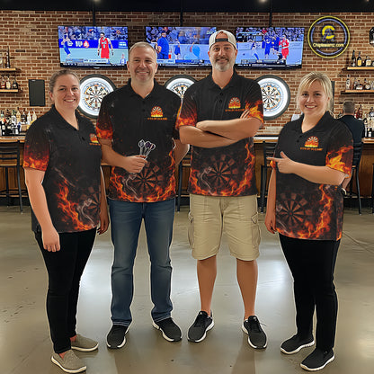 Personalized Grim Reaper Red Flames Smoke Dartboard Darts Shirts For Women Dart Team Jerseys NYN2803