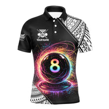 Load image into Gallery viewer, Rainbow 8 Ball Pool Polo &amp; 1/4-Zip Shirt For Men Personalized Tribal 8 Ball Billiard Gifts NYN2425