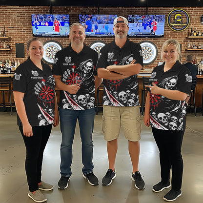 Red Dripping Grim Reaper Dartboard Skull Dart Polo Shirts For Women Custom Name For Dart Players NYN2684