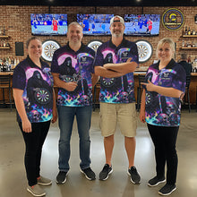 Load image into Gallery viewer, Galaxy Holographic Grim Reaper Dartboard Skull Dart Polo Shirts For Men Custom Name For Dart Players NYN2686