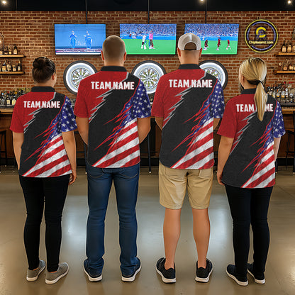 Personalized American Flag Darts Shirt For Men Custom Patriotic US Darts Team Jersey NYN2840