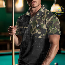 Load image into Gallery viewer, Black Grunge Camouflage Billiard Pool Shirt For Men Custom 8 Ball Billiard Team Jersey NYN3065
