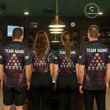 Load image into Gallery viewer, Black And Red Grunge Splatter 8 Ball Billiard Pool Shirt For Men Custom Outfits Billiard Team Attire NYN3220