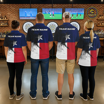 Personalized Texas Flag Black Splatter Dart 1/4-Zip Shirts For Men Custom Dart Team Jerseys NYN2712