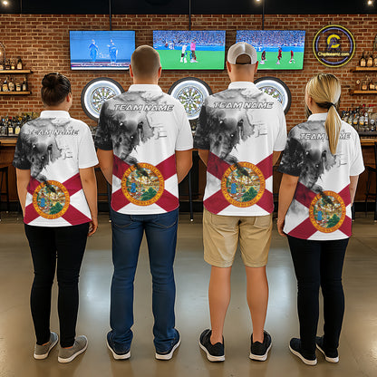 Personalized Florida Flag Black Splatter Dart 1/4-Zip Shirts For Men Custom Dart Team Jerseys NYN2713