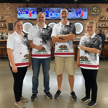Load image into Gallery viewer, Personalized California Flag Black Splatter Dart 1/4-Zip Shirts For Men Custom Dart Team Jerseys NYN2714