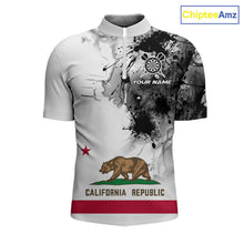 Load image into Gallery viewer, Personalized California Flag Black Splatter Dart 1/4-Zip Shirts For Men Custom Dart Team Jerseys NYN2714