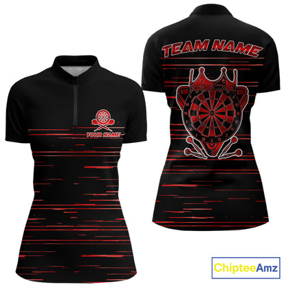 Red Crown Dartboard Women Darts Shirt Personalized Horizontal Stripes Team Darts Jersey NYN3242