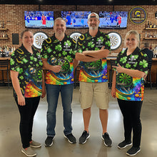 Load image into Gallery viewer, Rainbow Funny Skeleton Green Dartboard Men Darts Polo Shirt Custom St Patrick's Day Darts Jersey NYN2533