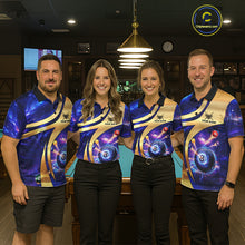 Load image into Gallery viewer, Purple Galaxy Pool 8 Ball Billiard Shirt For Men Personalized Multicolor Light Billiard Apparel NYN2893