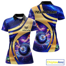 Load image into Gallery viewer, Purple Galaxy Pool 8 Ball Billiard Shirt For Women Personalized Multicolor Light Billiard Apparel NYN2893