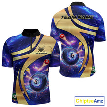 Load image into Gallery viewer, Purple Galaxy Pool 8 Ball Billiard Shirt For Men Personalized Multicolor Light Billiard Apparel NYN2893
