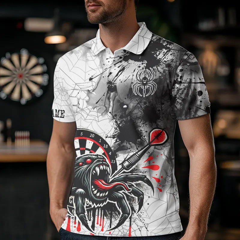 Personalized Dripping Black And Red Spider Dart Shirts For Men, Custom Dart Jerseys NYN0009
