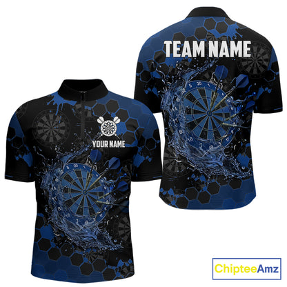 Watering Dartboard Darts Shirt For Men Custom Splatter Blue Hexagon Dart Team Jerseys NYN3117
