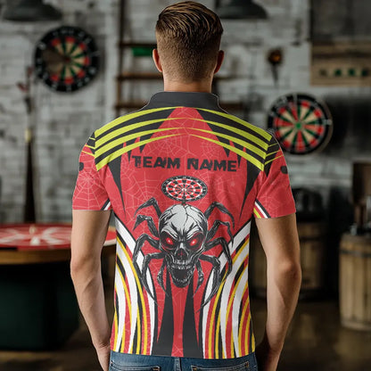 Personalized Black And Red Spider Dart Shirts For Men, Custom Dart Team Jerseys NYN0017