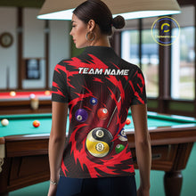 Load image into Gallery viewer, Red Tornado Yin Yang Ball Women Billiard Pool Shirts Custom 8 Ball And 9 Ball Billiard Team Jersey NYN3304