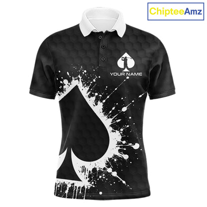 Poker splatter golf polo shirt for men custom name golf team apparel