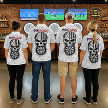 Load image into Gallery viewer, Personalized American Flag Skull Eagle Grey Camo Darts Shirts For Men Patriotic Darts Team Outfits NYN3354