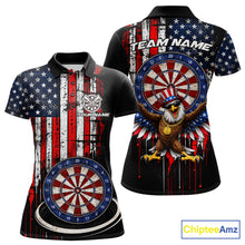 Load image into Gallery viewer, Custom Funny Rich Eagle Grunge US Flag Darts Polo Shirts For Women Patriotic Darts Team Jerseys NYN2757