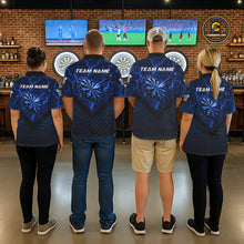 Load image into Gallery viewer, Blue Hexagon Pattern Thunder Lightning Mens Darts Shirt Personalized Dart Team Jerseys For Darters NYN3164