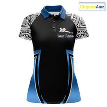 Load image into Gallery viewer, Blue Tribal 8 Ball Billiard Shirt For Women Personalized Tribal Pool Polo &amp; 1/4-Zip Team Jersey NYN2984