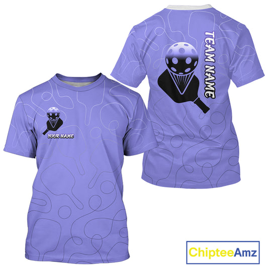 Custom Black And Purple Pickleball T-Shirt For Men Outfit Paddle Pickleball Team Shirt NYN0935