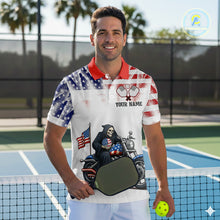 Load image into Gallery viewer, Custom Grim Reaper Motorcycle Pickleball Jersey For Men Patriotic Pickleball Paddle Shirts NYN2132