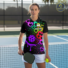 Load image into Gallery viewer, Custom Colorful Heart Dripping Pickleball Paddle League Jerseys For Women Pickleball Shirts NYN2139