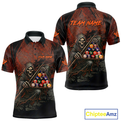 Custom Black And Gold 8 Ball 9 Ball Break Glass Billiard Shirt For Men, Pool Billiard Clothes Jersey NYN3019