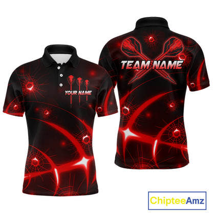 Lightning Dart Arrow Custom Red Darts Polo Shirt For Men - Darts Team Jersey NYN0719