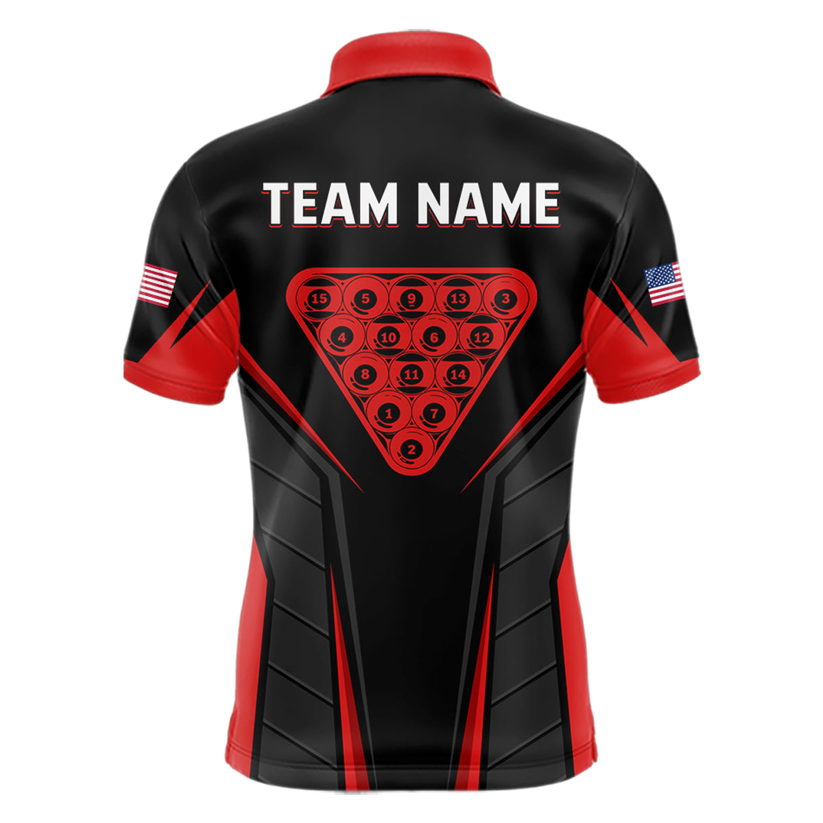 Black And Red Billiard Ball Pool Men Polo & 1/4-Zip Shirt Custom 8 Ball 3D Billiards Jerseys NYN2451