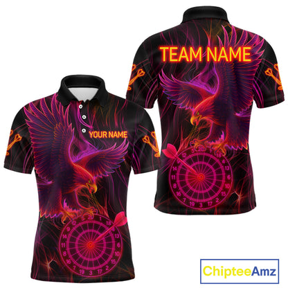 Purple Neon Eagle Dartboard Custom Darts Polo Shirt For Men - Darts Team Jersey NYN0741