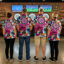 Load image into Gallery viewer, Colorful Heart Graffiti Dartboard Women Darts Polo Shirt Custom Couple Dart Valentine Jerseys NYN2528