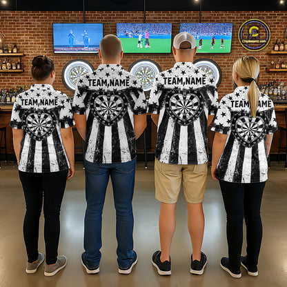 Black White Heart Broken Dartboard Men Darts Valentine Shirt Custom Dart 1/4-Zip Couple Gifts NYN2543