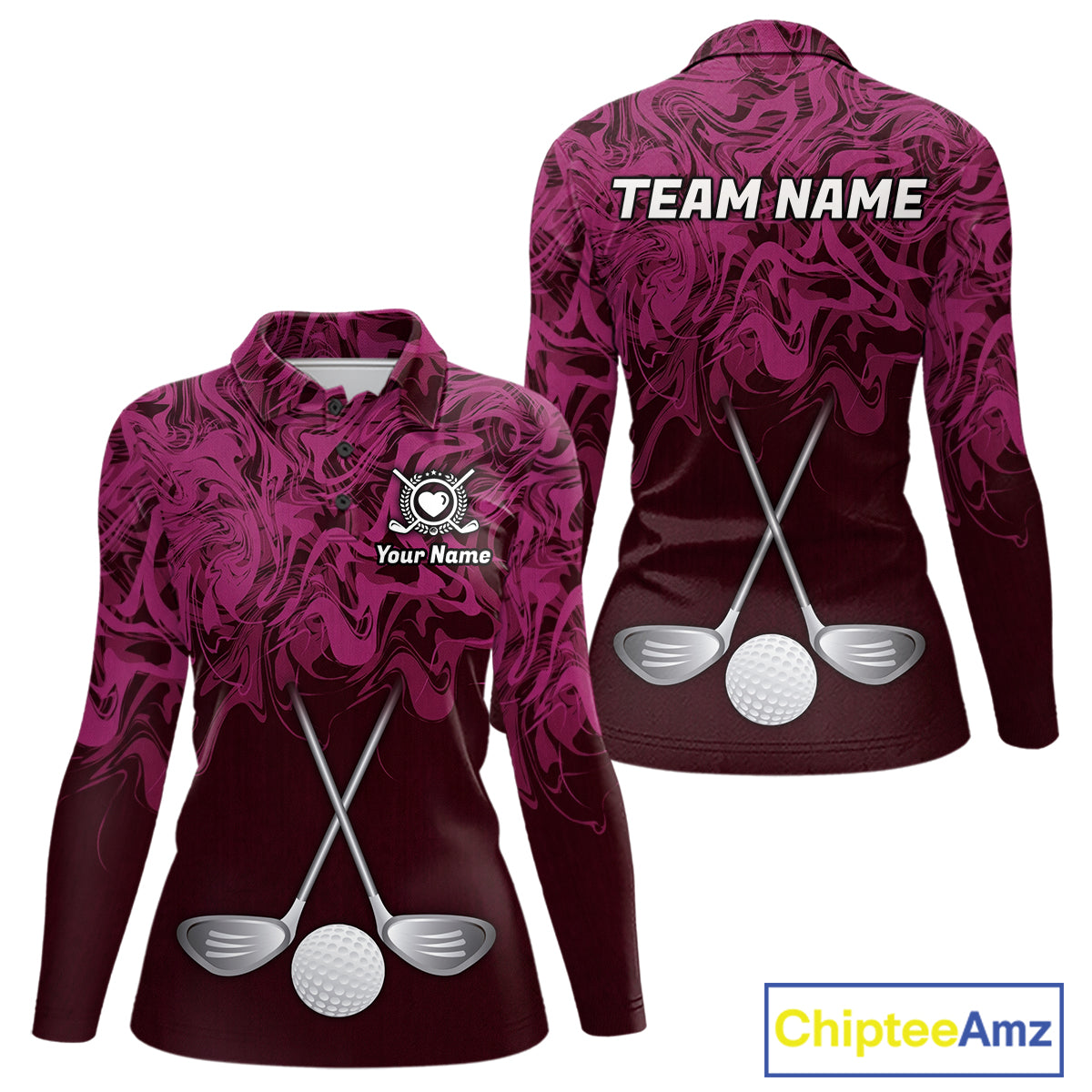 Women Golf Clothing Pink Fluid Pattern Golf Polo Shirt Custom White Golf Clubs Ball Golf Upf Shirts NYN2935