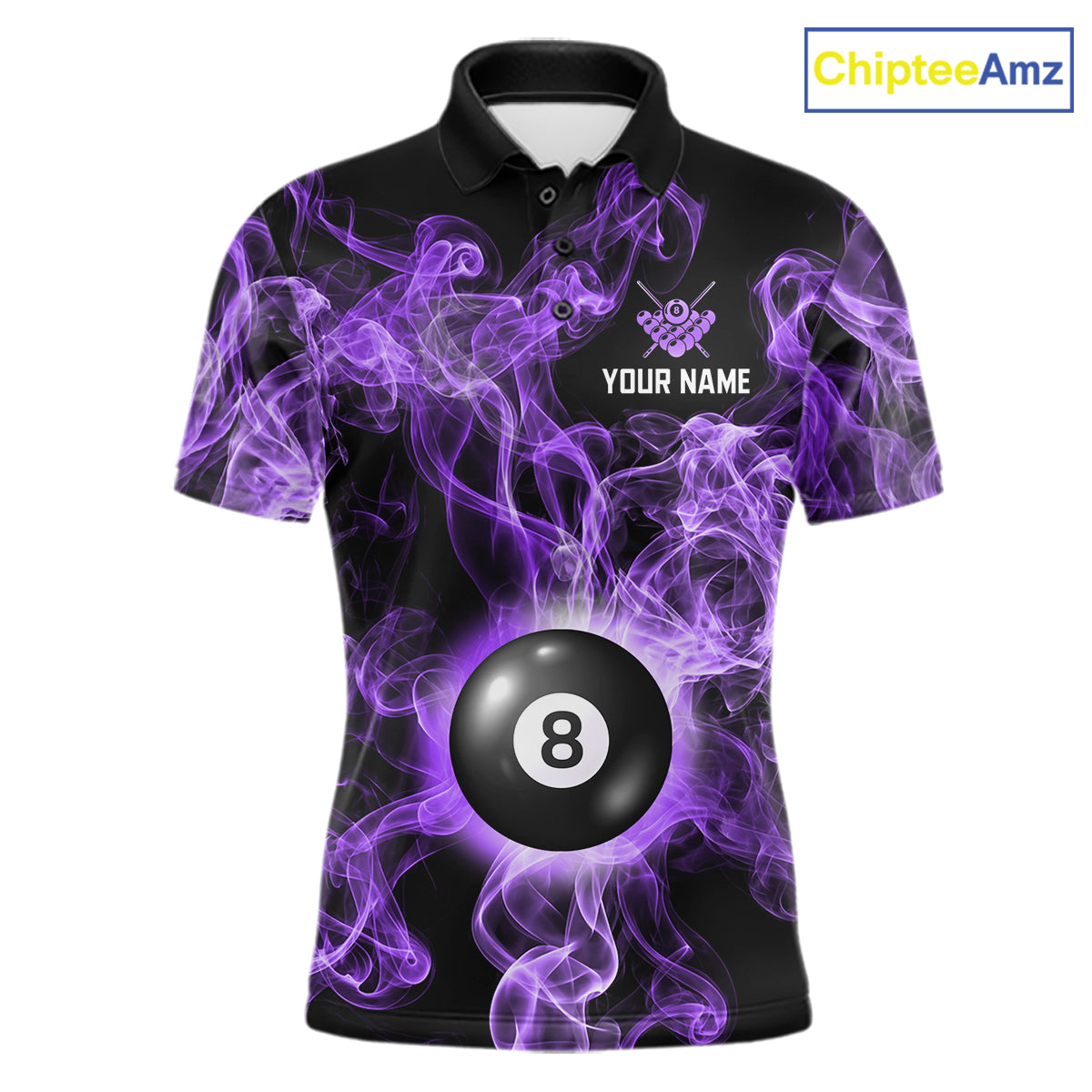 Personalized Purple Smokes 8 Ball Pool Billiard Shirt For Men Custom Billiard Rack Team Jersey NYN3143