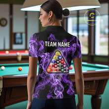 Load image into Gallery viewer, Personalized Purple Smokes 8 Ball Pool Billiard Shirt For Women Custom Billiard Rack Team Jersey NYN3143