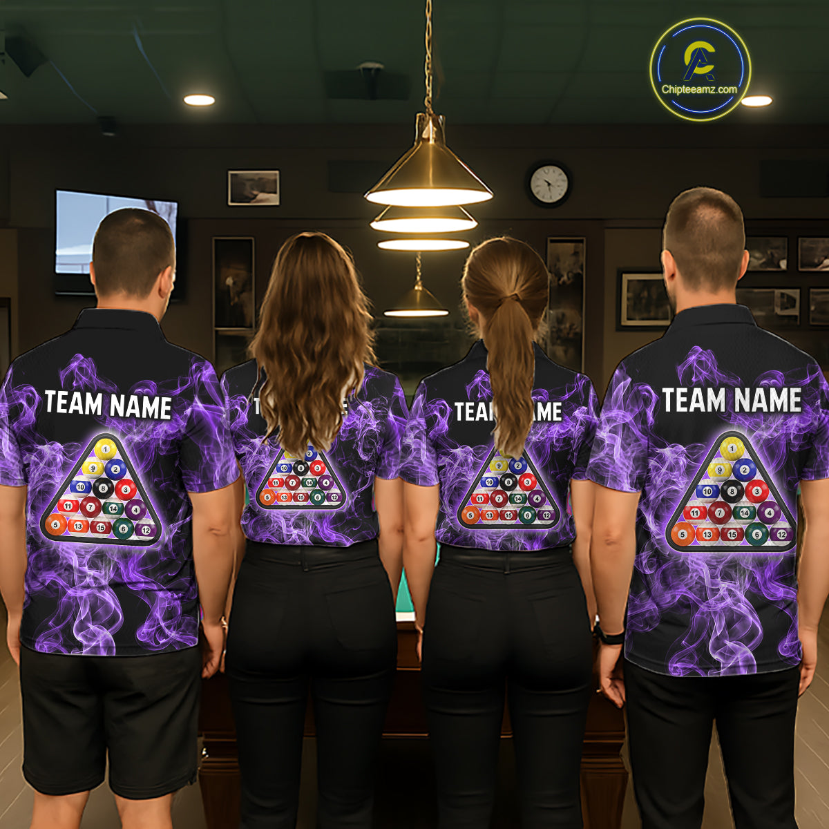 Personalized Purple Smokes 8 Ball Pool Billiard Shirt For Men Custom Billiard Rack Team Jersey NYN3143
