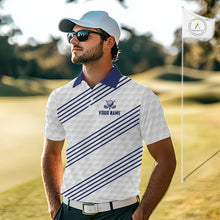 Load image into Gallery viewer, Patriotic Men's Golf Polo Shirts Custom American Flag Golf Apparel America 250Th Golf Shirt | Blue NYN3326